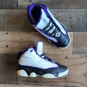 Jordan Pro Strong White Black Purple Sz 12 Kids